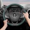 AVL1 Adatto per Renault Coprivolante in Pelle Traspirante con Fori Design Segmentato a Rilascio Rapido Antiscivolo e Durevole Megane