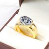Moissanit Oval Schliff Mit 925 Sterling Silber Vergoldeter Ring Für Herren #B298 JL375681952123