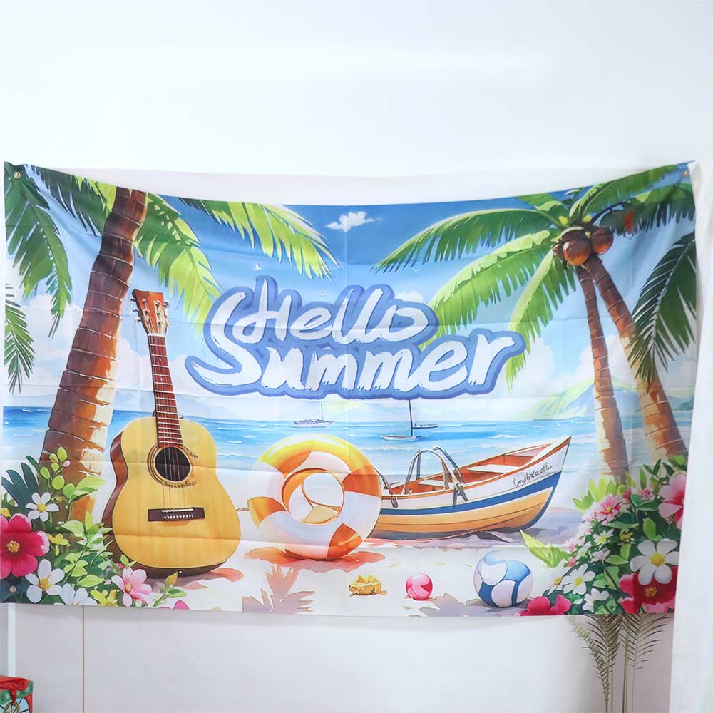 Tropical Theme Summer Pool Party Backdrop Hawaiian Photography Background  Wedding Birthday Party