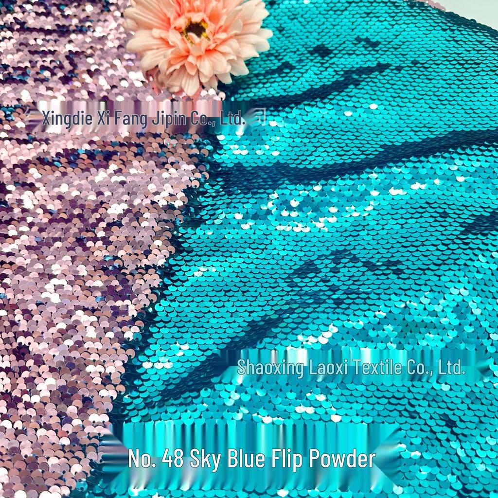 50-Color Double-Sided 5mm Sequin Fabric for Clothing, Luggage, and Wall Decoration