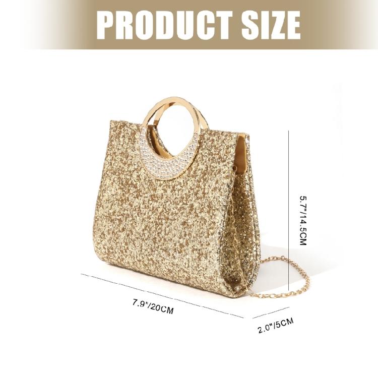 Women's Glitter Top Handle Handbags,Evening Clutches Purse with Chain Shoulder Bag for Party Prom Wedding Cocktail Club