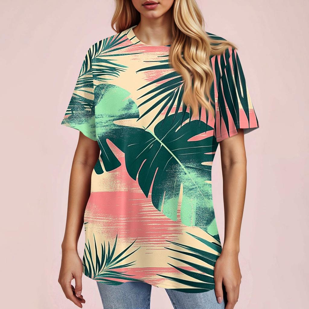 Modisches, lässiges Pullover-Oberteil mit kurzen Ärmeln und Rundhalsausschnitt für Damen