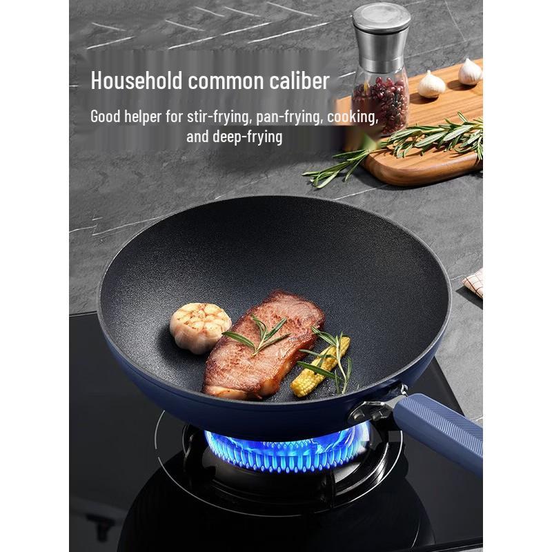 COOKER KING Valley Deep Blue 30cm Non-stick Smokeless Wok