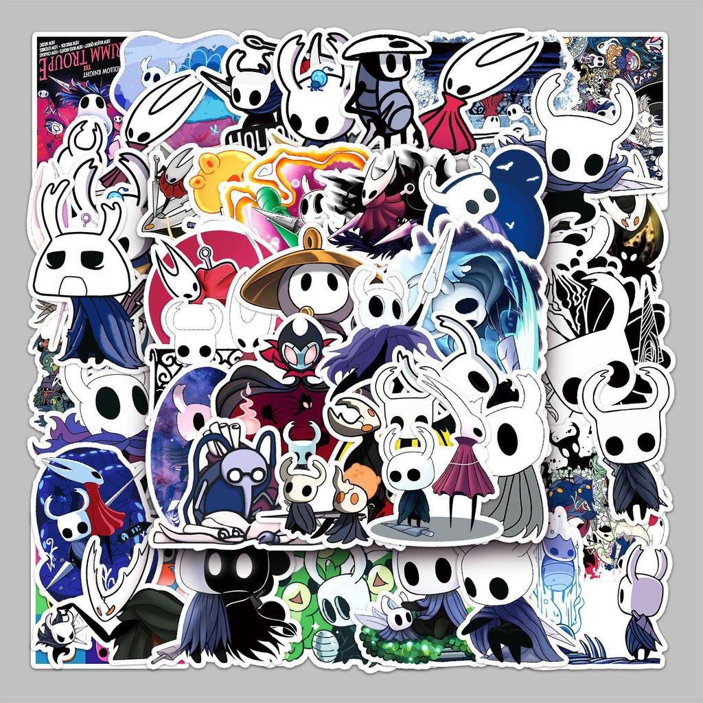 50-Piece Hollow Knight Waterproof Sticker Set for Luggage, Scooters, Computers, and Tablets