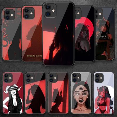 Sexy Devil Handyhülle aus gehärtetem Glas für iPhone Samsung Galaxy OnePlus Oppo Xiaomi Redmi Note SA 7 8 9 10 11 12 13 14 20 21 22 53 Pro Max Plus Ultra