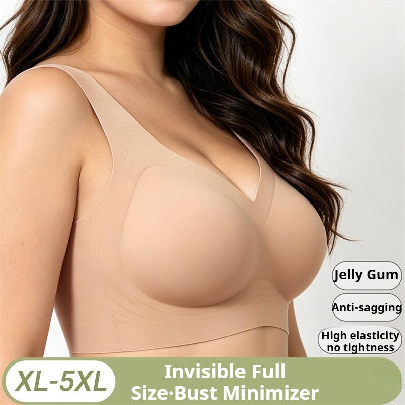 Plus Size Bra Summer Seamless Vest Flattering for Large Busts Push-up Style Thin and Sporty Plus Size Women's Bra