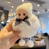 Cross-Border Cute Big-Eyed Doll with Bow Knot - Imitation Rex Rabbit Fur Keychain & Bag Pendant
