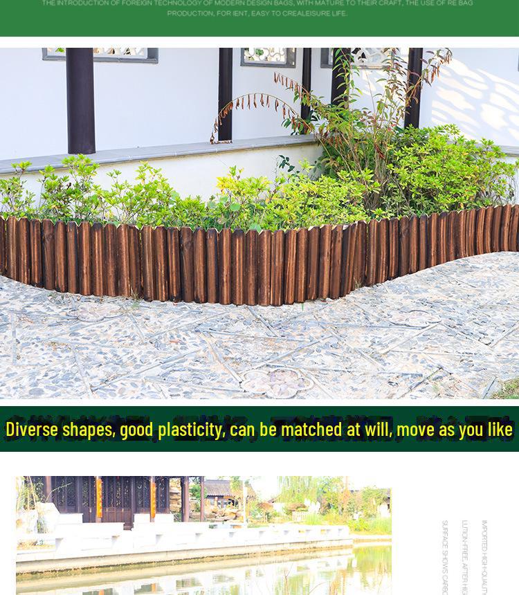 Outdoor Anticorrosive Wooden Garden Fence for Flower Beds and Decoration