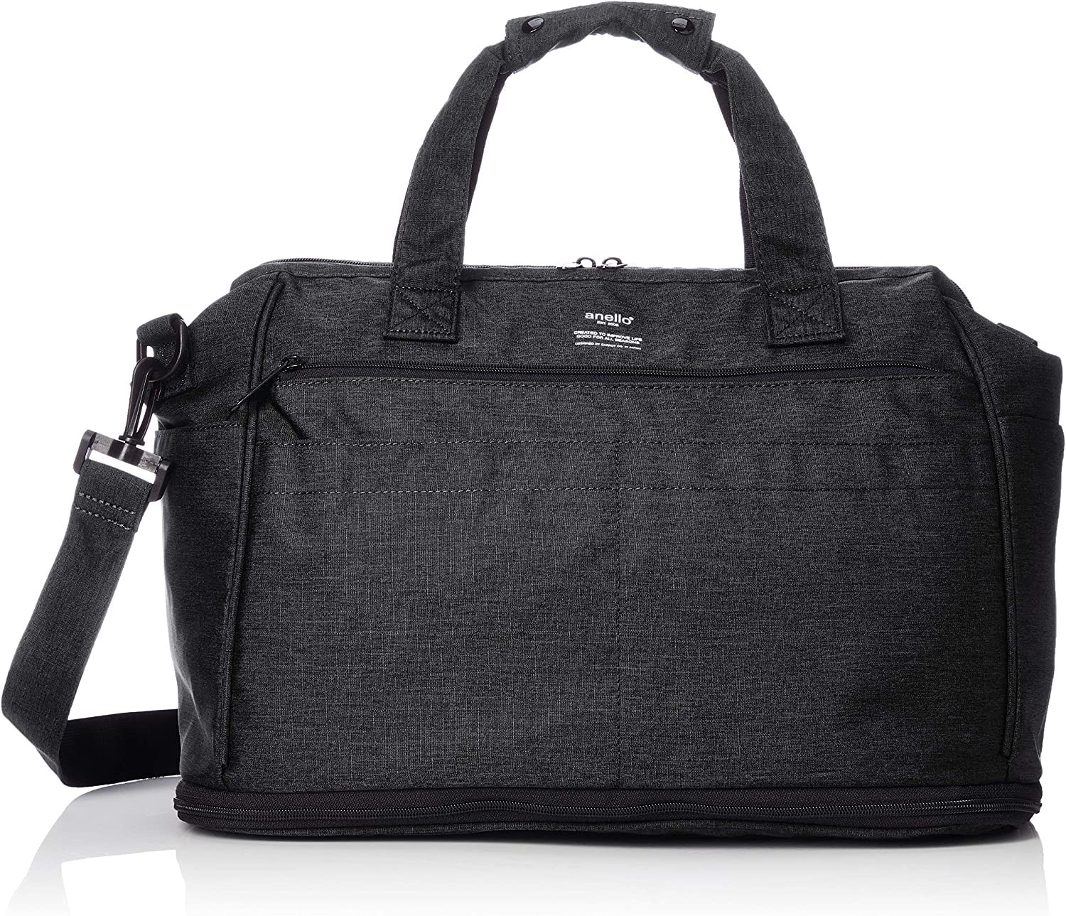 

Anello TRACK ATC2611Z Expandable Boston Bag with Water-Repellent Storage, Black