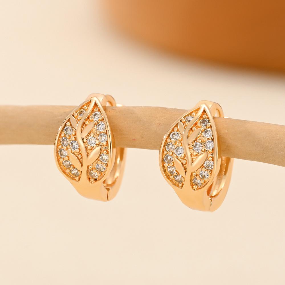 Gold Multi-Style Zircon Hoop Earrings for Women