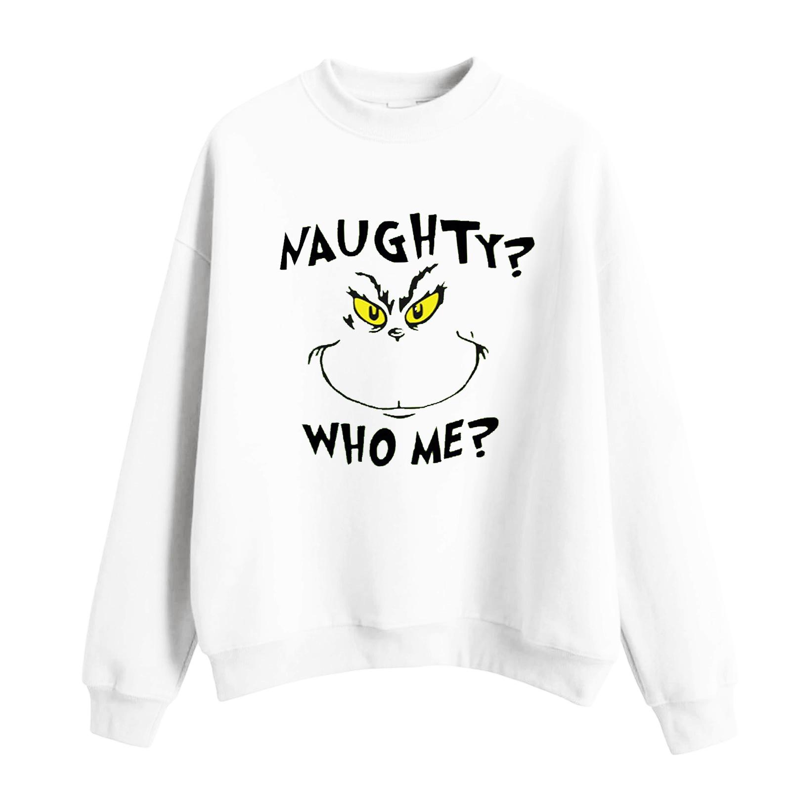 

Женский модный повседневный свитшот с круглым вырезом и длинными рукавами с рождественским принтом XL белый