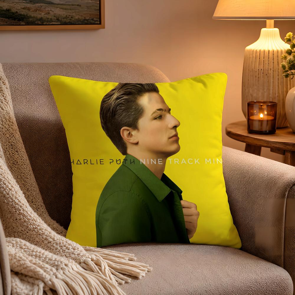 Hot Singer CCharlie PuthS Pillow Case Soft Plush Cushion Cover Double Print and Invisible Zipper for Sofa Home Car Use