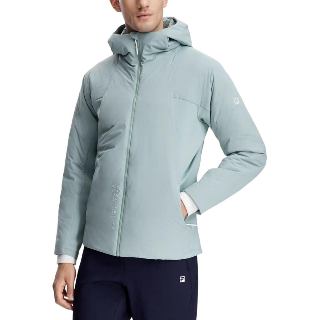 FILA Fw23 Lightweight Basic Fitness Hooded Jacket Men Outerwear Blue Gray A11M341901F-BU
