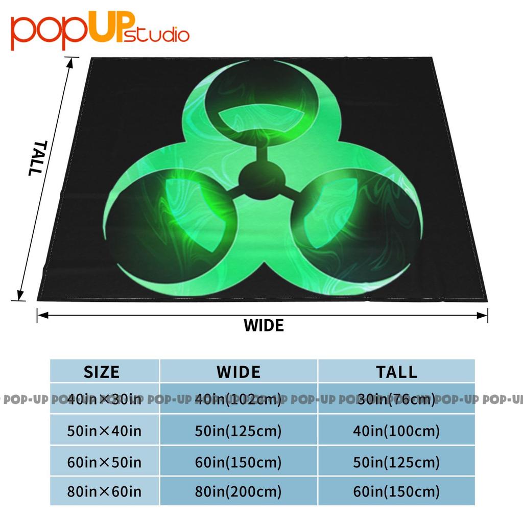 Biohazard Toxic Waste Symbol Green Cool Danger Warning Radioactive Logo Ultra-Soft Blanket Quilt Winter Sofa Cover Bed Covers