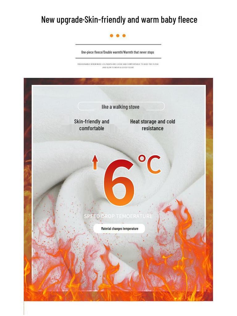 Women's Fleece-Lined Flared Pants - High-Waisted, Slim-Fit, Knit Casual for Autumn & Winter 2024