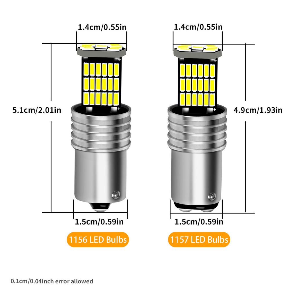 1156 BA15S 1157 BAY15D 4014 Chips 10 Pieces LED Reverse Stop Brake Rear Lights Bulbs 6000K White Canbus No Error for Car/Truck Bulbs 7