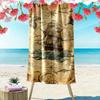 Vintage Nautical Ship Map Design Beach Towel Quick-drying for Travel Outdoor Sports Jogging Beach and Swimming