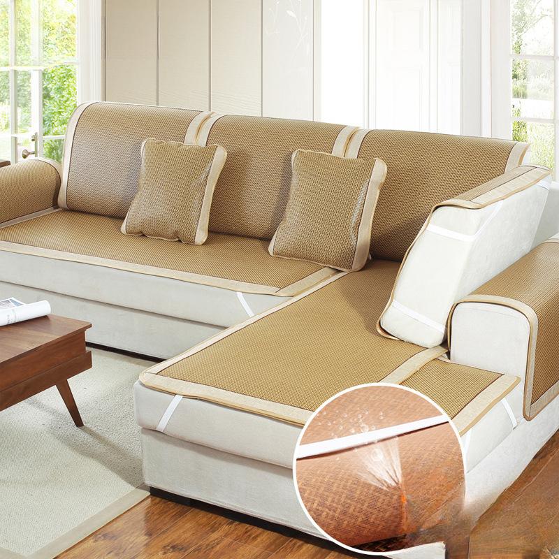 Cuscino Estivo in Seta Ghiaccio per Divano Antiscivolo Tappetino Estivo Cuscino Lavabile Quattro Stagioni Universale Tappetino Rinfrescante Tappetino in Rattan Copridivano Cuscinetto Ghiaccio