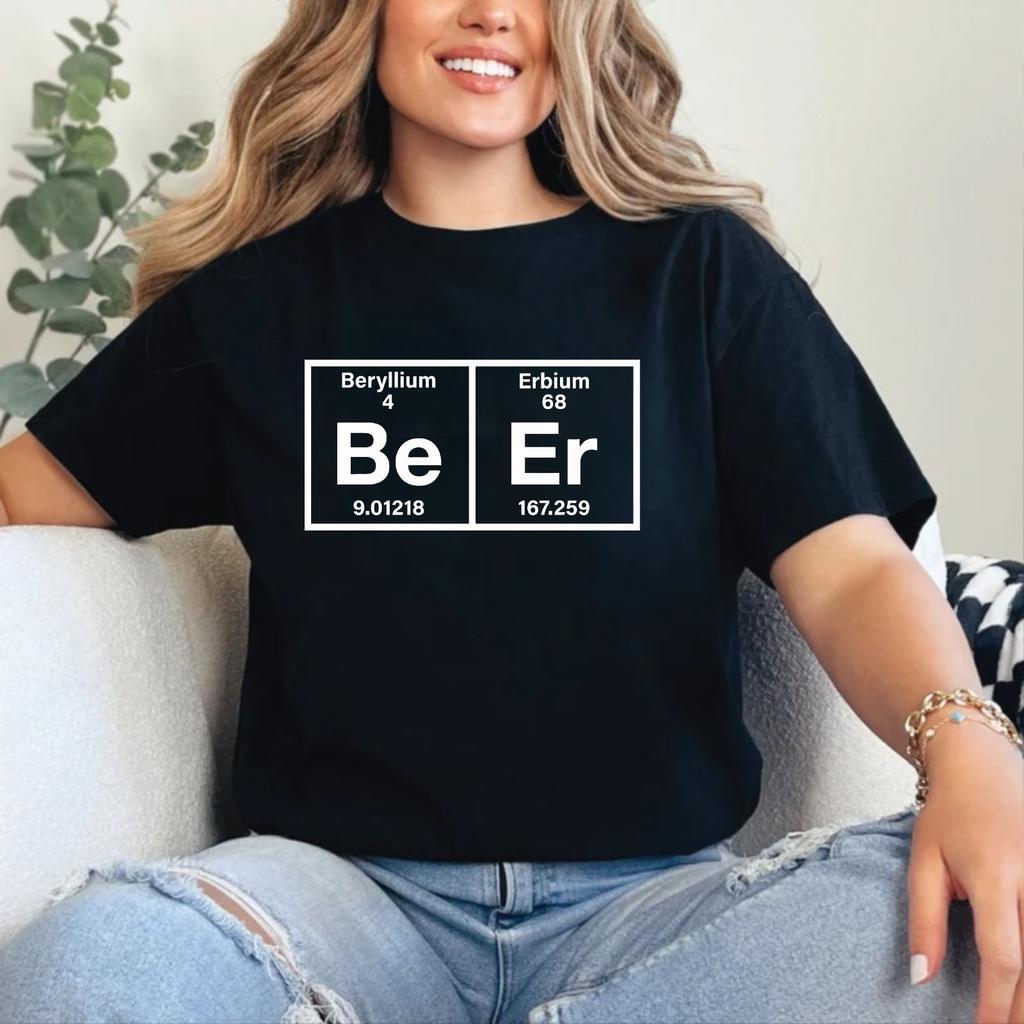 Funny Periodic Table TShirt Chemistry Symbols Be Er Science Meme Unisex Tee