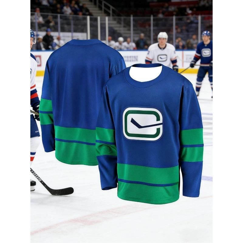 Men's New Vancouver Canucks Hockey Training Jersey - Breathable, Quick-Drying Long-Sleeved Shirt for Outdoor Activities Kids