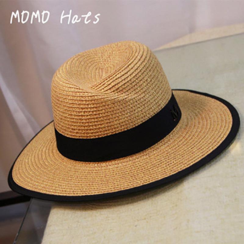 Koreańska wersja składany plażowy nowy kapelusz z szerokim rondem damski letni wszechstronny słomkowy pleciony letni ochrona przeciwsłoneczna cień kapelusz słomkowy dla rodziców i dzieci