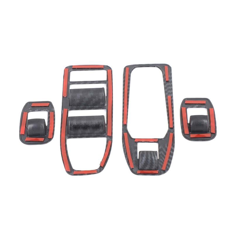 Suetlcoity For BMW IX i20 -2025 ABS Carbon Fiber Car Window Lift Switch Panel Cover Trim Interior Car Accessories