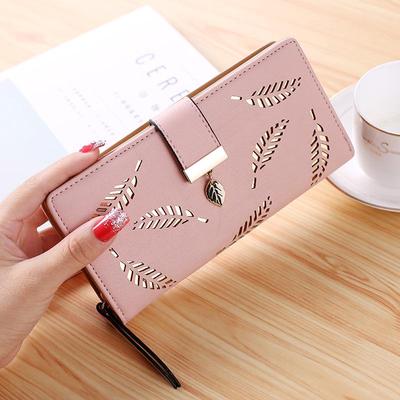 Damen Geldbörse Portemonnaie Damen Lange Geldbörse Gold Hohle Blätter Beutel Handtasche Für Frauen Geldbörse Kartenhalter Portefeuille Femme