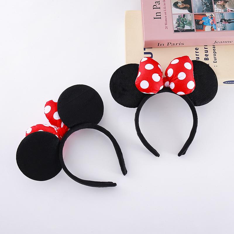 Mickey & Minnie Mašličková čelenka: Roztomilý vlasový doplněk pro mytí obličeje žen a fotografie z zábavního parku
