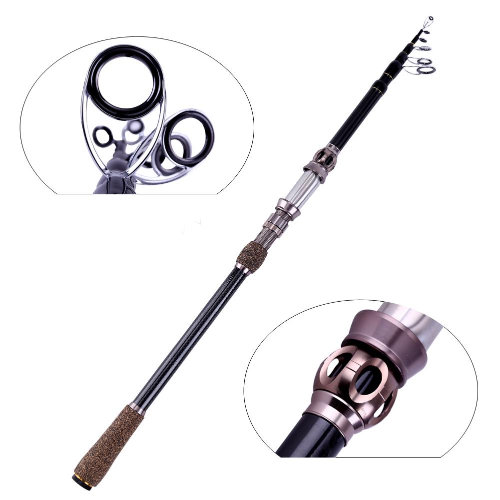 Fiskestang Spinnestang Teleskopisk Spinnefiskestang Bærbar fiskestang Carbon fiskeutstyr