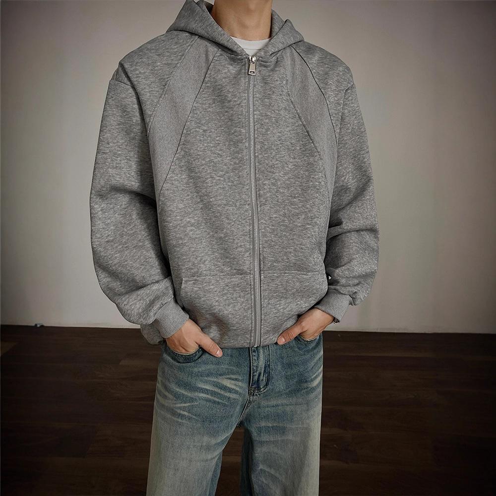 Mens Right Shoulder Sweatshirt Autumn Zipper Cardigan Jacket M