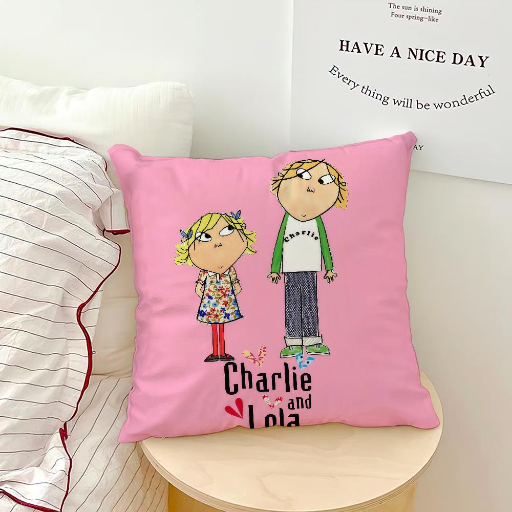 Cartoon Funny K-LOLA Cushion Cover Comfortable Soft Pillow Case for Sofa Living Room Home C-CHARLIE AND Decor Protective Covers