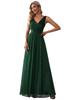 Ever-Pretty Women's Double V Neck Ruched Empire Wasit Floor Length Sparkly Evening Dresses for Party