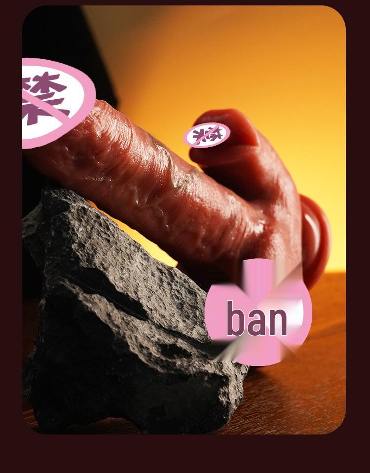 Automatic Retractable Vibrator with Licking Tongue & Fake Penis for Women - Adult Masturbator & Sex Toy