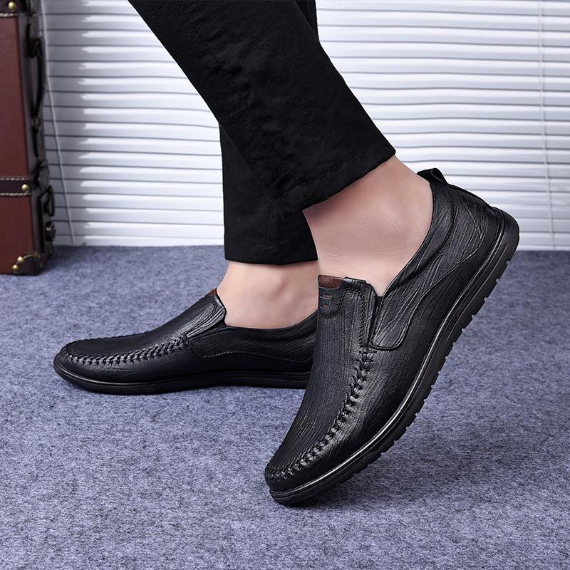Dachun Breathable Casual Leather Shoes Men's Shoes Business Dress Cowhide Soft Sole Doudou