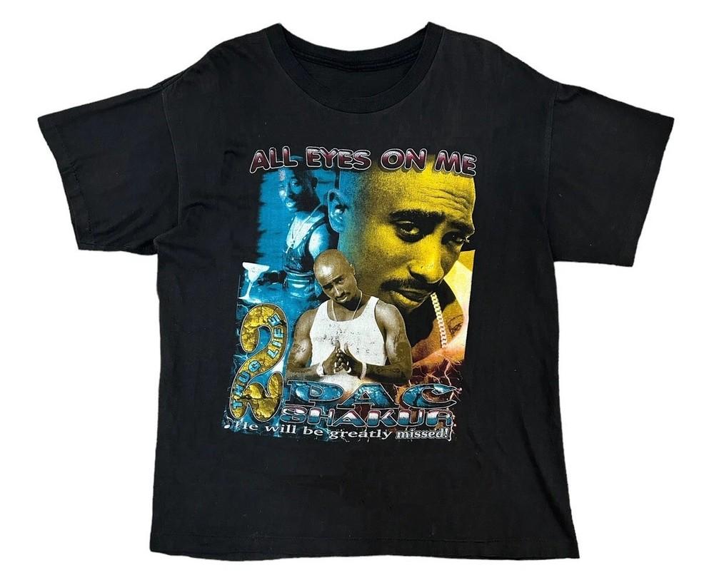 НОВИНКА Винтажная Мемориальная футболка с Tupac 2Pac All Eyes On Me Rap Tee Размеры S-5XL Репринт Унисекс Футболка XXXL