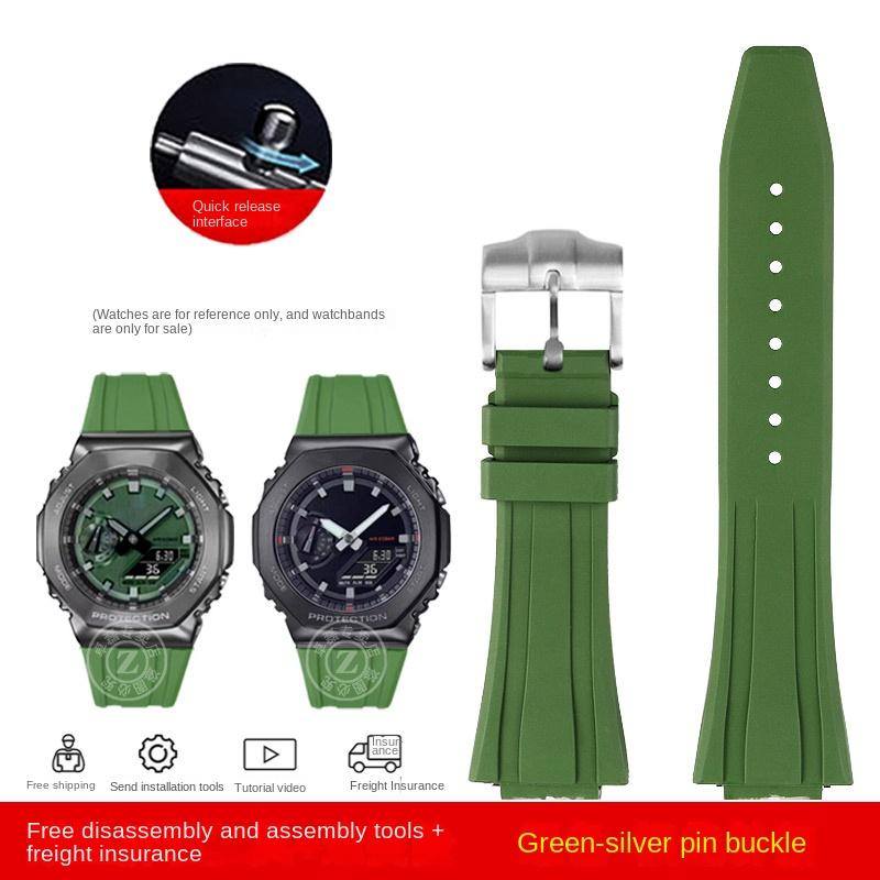 For Casio G-SHOCK GA-2100 GA-2110 Soft Rubber Watchband GM-5600 GA2100 GM2110 Quick Release Silicone Watch Strap Men's Bracelet