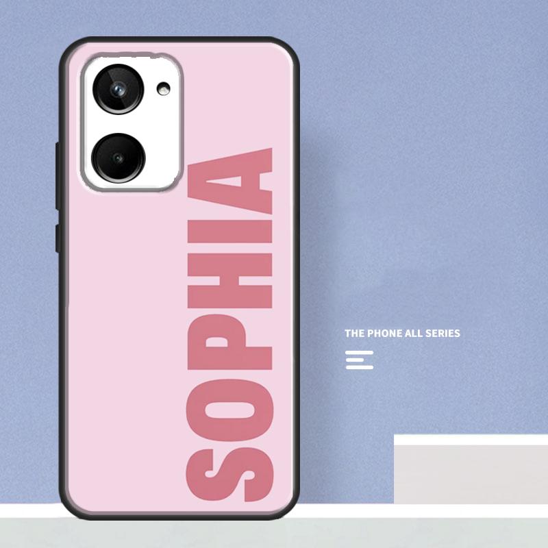 Pink Personalized Custom Name Monogram For Realme 10 8 9 Pro Plus C11 C15 C30 C31 C33 C35 C55 C21Y C25Y GT Neo 5 2 3 3T GT3 Case