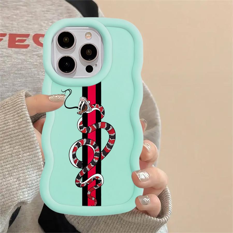 Soft Phone Cover Case for iPhone 17 Air XR 13 14 8 11 12 15 Plus 16 Pro Max Classic Street Snake Line