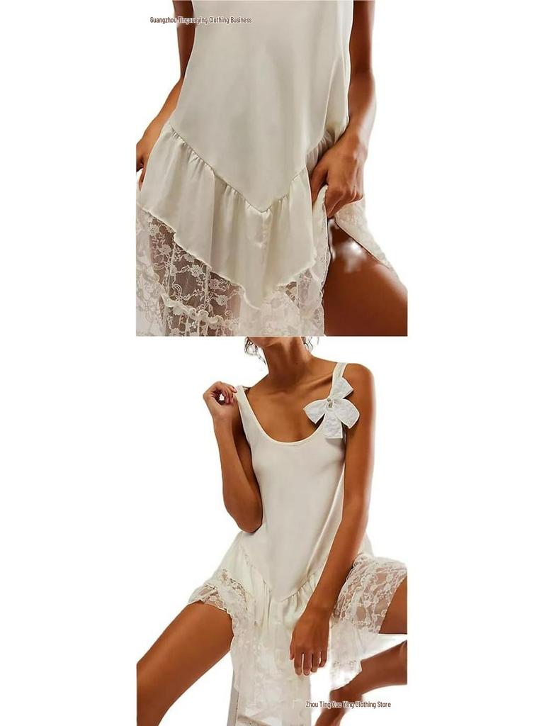 Spring Lace Sleeveless Flowy Mini Dress - New Arrival
