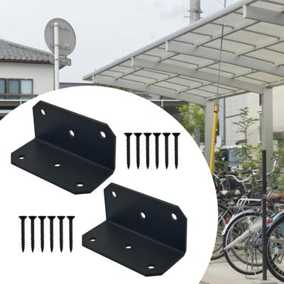 90 Degree Corner Brace L Bracket Black Stable Support Heavy Duty Connector for Shelves DIY