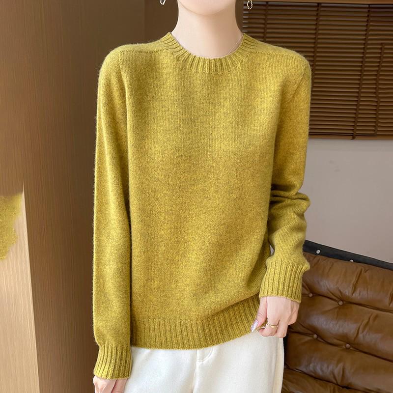 100% Pure Wool Loose Knit Fashion Sweater - Cashmere Thickened Pullover for Autumn/Winter.
