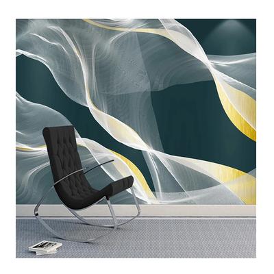 Größe Tapete Moderne Abstrakte Tapete Tusche Linienkunst Goldene Wandbilder Wohnzimmer Heimdekoration 3D Wandaufkleber