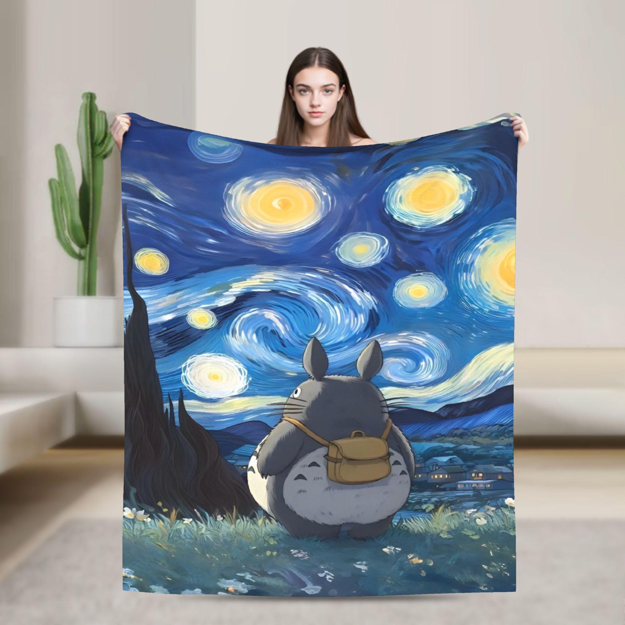 

Cartoon Kawaii T-TotorooS Blankets Fleece Anime Film Lightweight Thin Throw Blanket for Airplane Travel Bedroom Quilt 200x150cm 80x60in