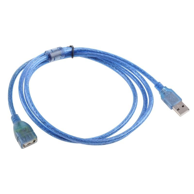 Blue USB 2.0 5ft 1.5m New Clear Extension Male to Female Cable Connector