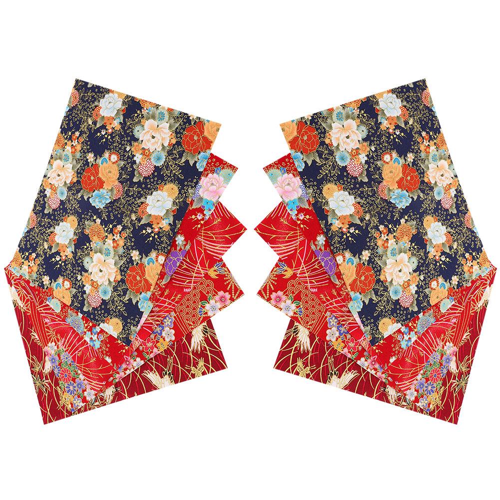 

10pcs Japanese Style Cotton Fabric Bronzing Printed Quilting Accessories for DIY Needlework Bags Wallets 25x20cm