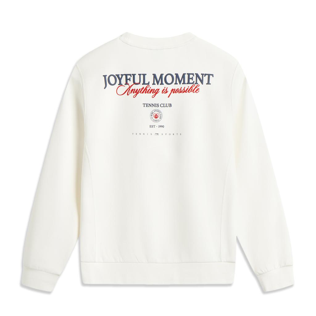 Li Ning Sports Lifestyle Series Simple Versatile Casual Back Letter Print Round Neck Pullover Comfortable Sweatshirt Women Sweatshirt AWDV536-1