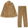 Hongdou Fleece Thickened Simple Couple Cardigan Warm Homewear Set Pajamas