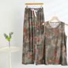 Chic 2025 Summer Women's Cotton-Silk Tank and Long Pants Set