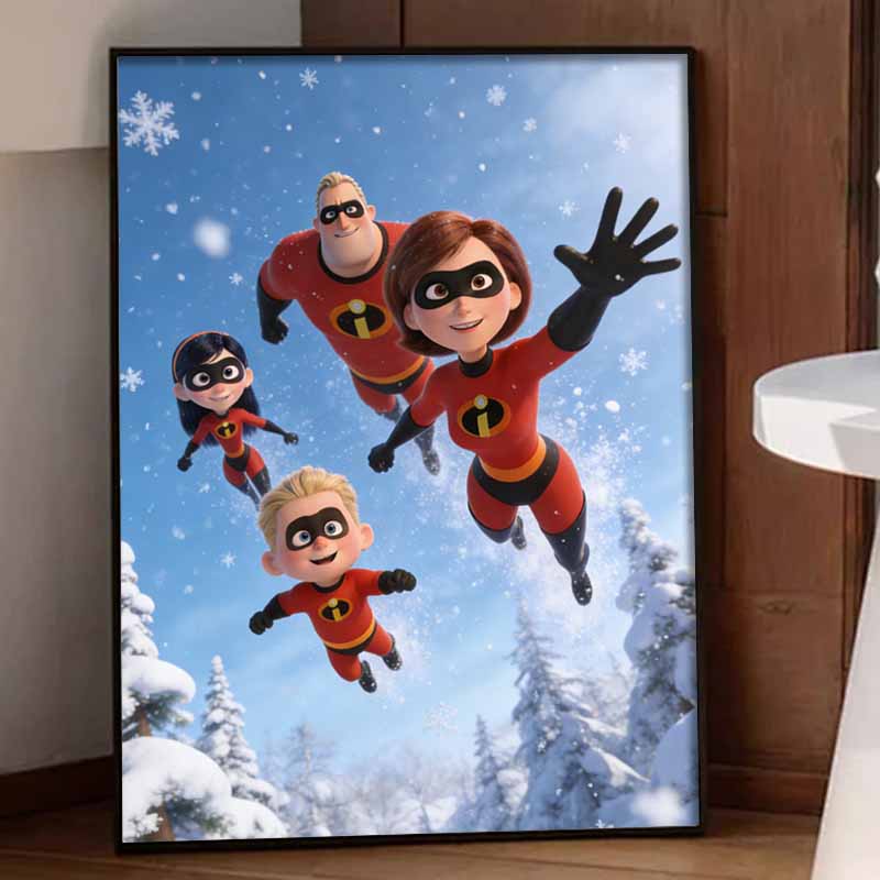 Disney Diamond Art Painting Kit 5D Diamond Incredibles Dot Art Gemstone Crystal Paint Diamond Home Wall Decor