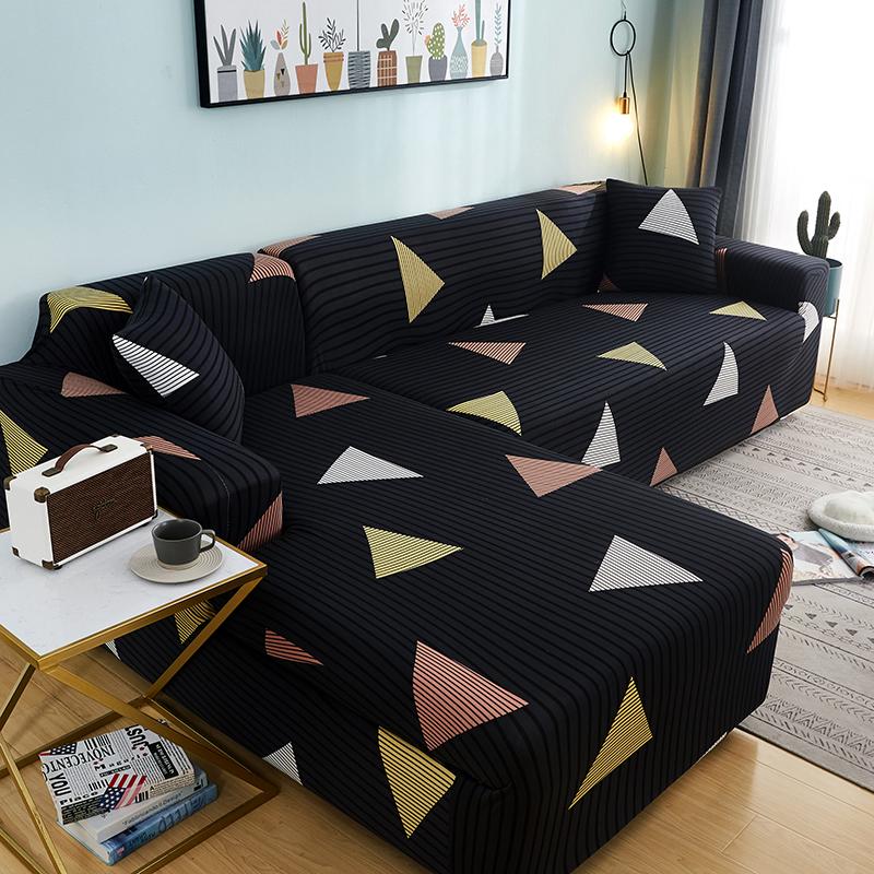 Geometric Printed Couch Cover Sofa Coverastic Slipcovers For Pets Chaselong Protector L Shape Anti-Dust Machine Washable 1Pc